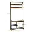 3-In-1 Multifunctional Coat Rack Stand with Storage Shelf for Entryway