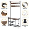 3-In-1 Multifunctional Coat Rack Stand with Storage Shelf for Entryway