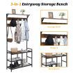 3-In-1 Multifunctional Coat Rack Stand with Storage Shelf for Entryway