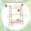 Freestanding Bamboo Clothing Rack with Top Shelf & Shoe Rack