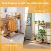 Freestanding Bamboo Clothing Rack with Top Shelf & Shoe Rack