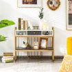 Faux Marble Console Table with Drawer and Storage Shelf
