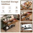 Industrial Behind Couch Table with Drawer & with Anti-Tipping Kit