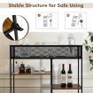 4-Tier Console Table with Wire Basket for Living Room/Dining Room