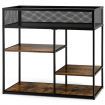 4-Tier Console Table with Wire Basket for Living Room/Dining Room