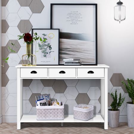 3-Drawer Console Table with 3 Drawers for Living Room