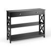 Console Table with Drawer and 2 Shelves for Living Room/Entrance