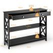 Console Table with Drawer and 2 Shelves for Living Room/Entrance