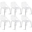 Set of 6 Modern Dining Chair with Stackable Plastic for Dining Room