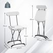 Set of 2 Folding Chair with Ergonomic Backrest & Curved Feet