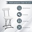 Set of 2 Folding Chair with Ergonomic Backrest & Curved Feet