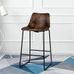 Set of 2 Bar Stool Faux Suede Upholstered with Metal Leg for Kitchen/Dining