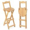 Folding Bamboo Bar Stools with with Footrests & Handles for Dining Room