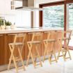 Folding Bamboo Bar Stools with with Footrests & Handles for Dining Room