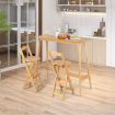 Folding Bamboo Bar Stools with with Footrests & Handles for Dining Room