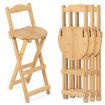 Folding Bamboo Bar Stools with with Footrests & Handles for Dining Room