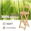 Folding Bamboo Bar Stools with with Footrests & Handles for Dining Room