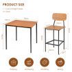 5 Pieces Industrial Dining Set Bar Counter Height Table and 4 Stools