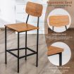 5 Pieces Industrial Dining Set Bar Counter Height Table and 4 Stools