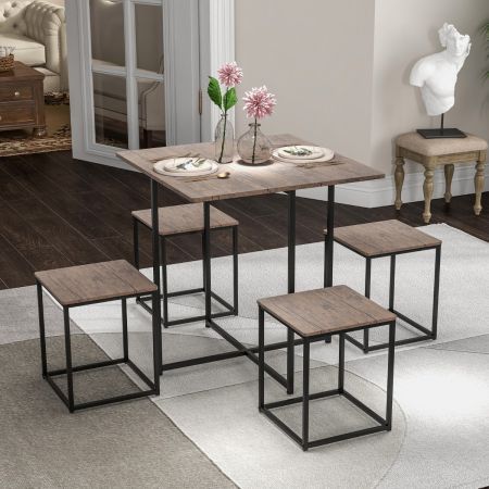 5 Piece Square Dining Table Set for Small Spaces, Apartment