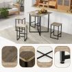 5 Piece Kitchen Dining Square Table Set  with 4 Stools for Apartment