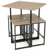 5 Piece Kitchen Dining Square Table Set  with 4 Stools for Apartment