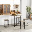 5 Piece Kitchen Dining Square Table Set  with 4 Stools for Apartment