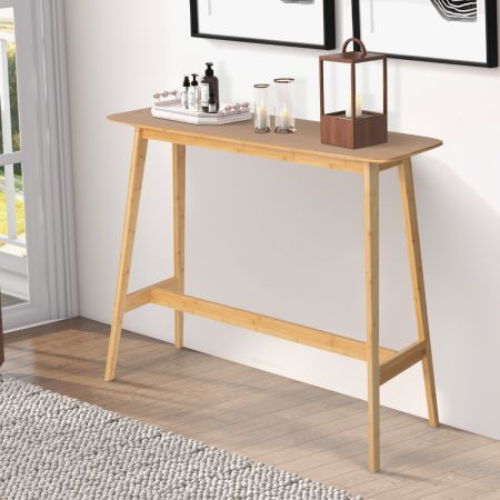 120cm Rectangular Bar Height Pub Table with Sturdy Wooden Construction for Dining Room