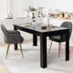 160 CM Modern Extension Dining Table with Sturdy L-shaped Legs