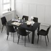 160 CM Modern Extension Dining Table with Sturdy L-shaped Legs