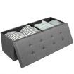 Fabric Folding Storage Ottoman with Divider for Entryway