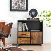 2 Drawer File Cabinet with Door with Industrial Style for Living Room