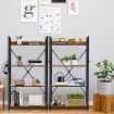 4 -Tier Industrial Bookshelf Open Storage Bookcase Display Shelf for Home Office