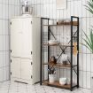 4 -Tier Industrial Bookshelf Open Storage Bookcase Display Shelf for Home Office