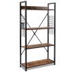 4 -Tier Industrial Bookshelf Open Storage Bookcase Display Shelf for Home Office