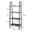 4-Tier Ladder Bookshel with No-Shaking Construction for Office