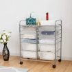Movable 12-Drawer Storage Trolley with 2 lockable for Home Office