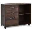 3-Drawer Mobile File Cabinet with Adjustable Shelf for Home & Office