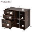 3-Drawer Mobile File Cabinet with Adjustable Shelf for Home & Office