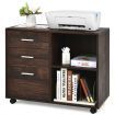 3-Drawer Mobile File Cabinet with Adjustable Shelf for Home & Office
