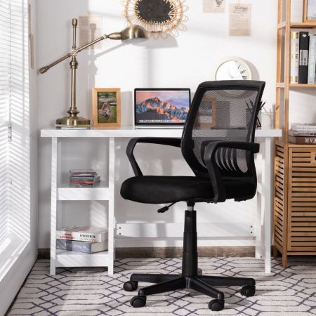 Computer Ergonomic Mid-Back Mesh Chair with Armrest for Office