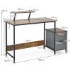 Computer Desk with Reversible Storage Drawer & Shelf