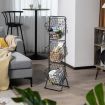 3-Tier Height Adjustable Metal Fruit Basket Stand with Detachable Bowls