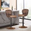 set of 2 Adjustable Swivel Barstools with Back for Kitchen