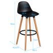 2Pcs PU Leather Bar Stools with Round Metal Footrest