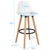 2Pcs PU Leather Bar Stools with Round Metal Footrest