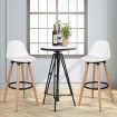 2Pcs PU Leather Bar Stools with Round Metal Footrest