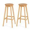 Bamboo Bar Stools Set with Footrest for Kitchen & Dining Room