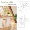 Bamboo Bar Stools Set with Footrest for Kitchen & Dining Room