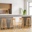 Bamboo Bar Stools Set with Footrest for Kitchen & Dining Room